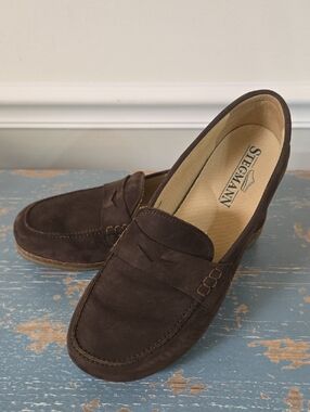 Stegmann Victoria  Brown Nubuck Suede Penny Loafers